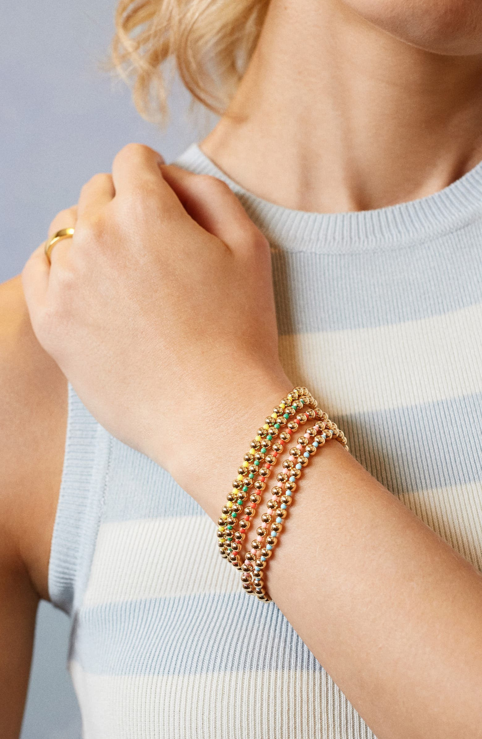 Vibrant Pisa Set of 5 Beaded Stretch Bracelets | Nordstrom | Nordstrom