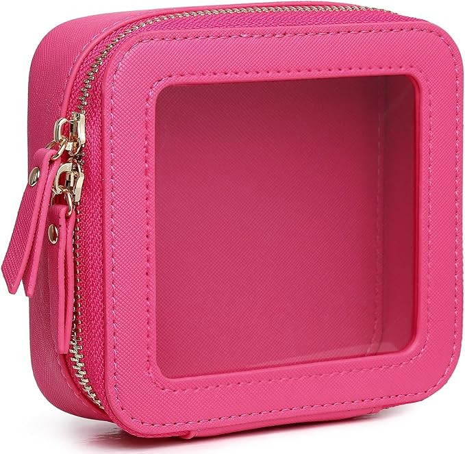 Pinkmik Small Makeup Bag Mini Clear Cosmetic Makeup Case & Toiletry Bag with Zipper Women's Purse... | Amazon (US)