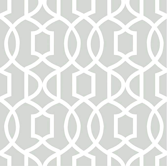 Wall Pops NU1421 Gray Grand Trellis Peel and Stick Wallpaper | Amazon (US)