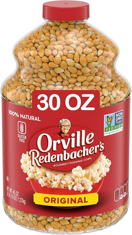 Orville Redenbacher's Gourmet Popcorn Kernels, Original Yellow, 4g Fiber Per Serving, Movie Night... | Amazon (US)
