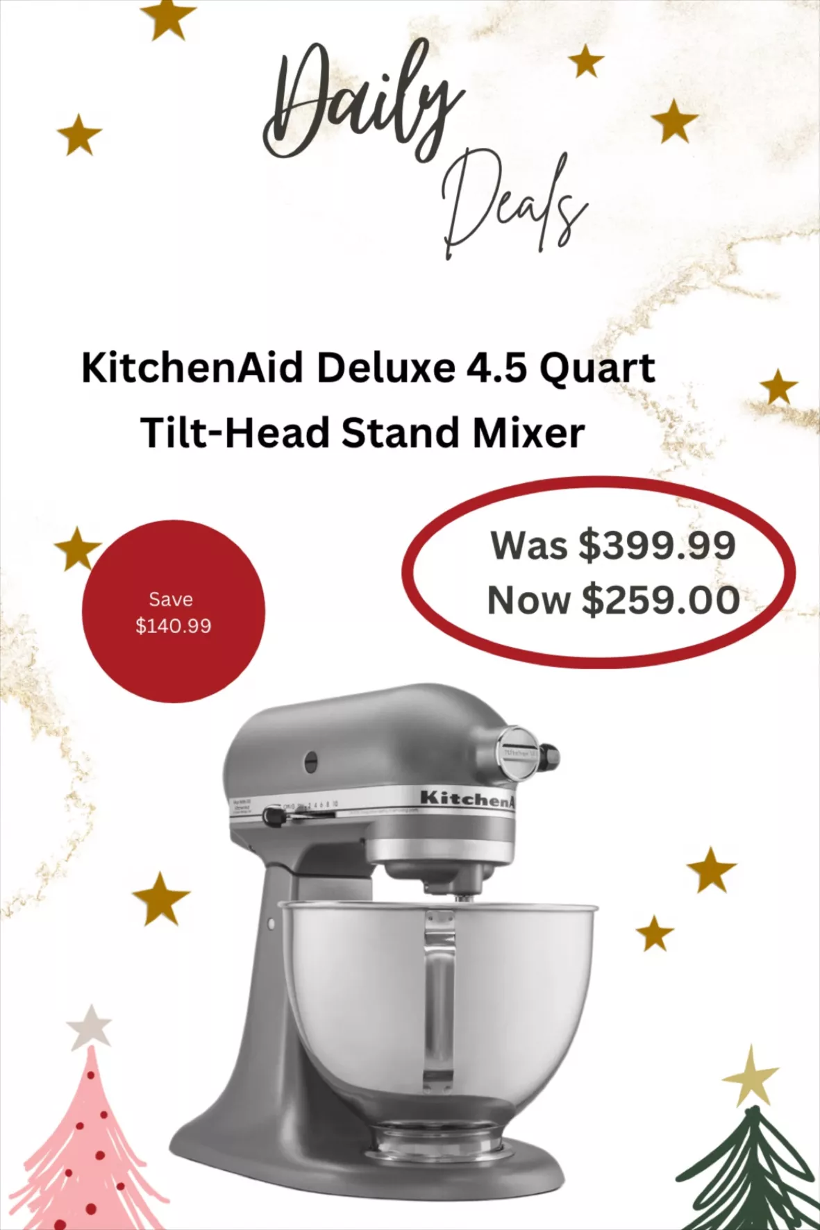 KITCHENAID Deluxe 4.5 Quart Tilt-Head Stand Mixer (Model: KSM97
