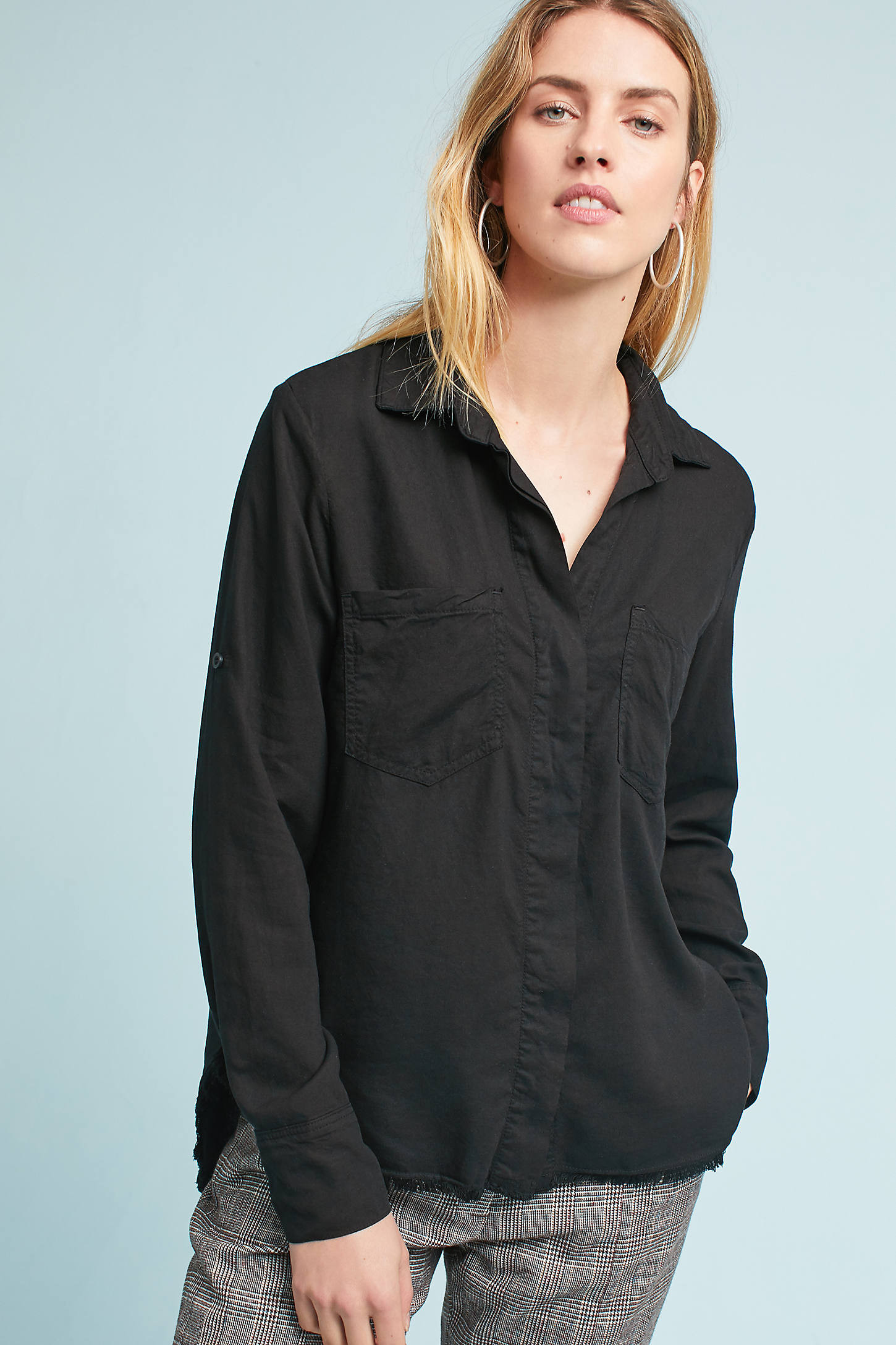 Cloth & Stone Frayed Buttondown | Anthropologie (US)