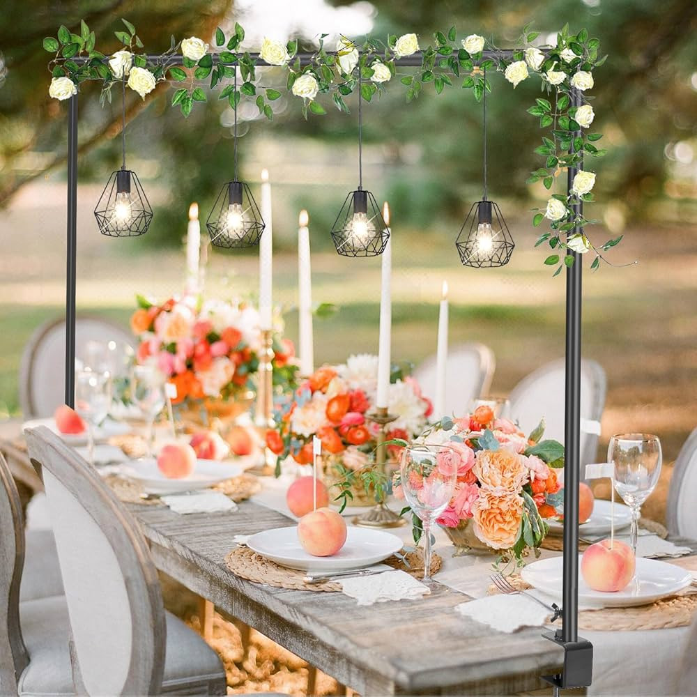 Over The Table Rod Stand with Clamps Adjustable 46"-100'' Length 29"-55" Height Table Balloon Arc... | Amazon (US)