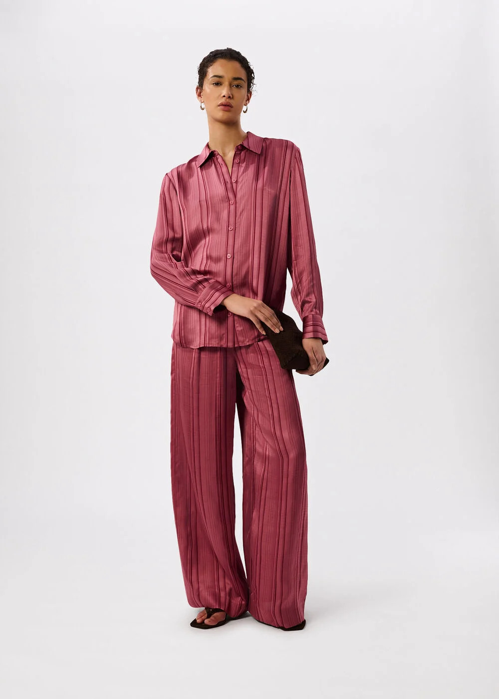 Stripe Satin Trouser | Whistles UK | | Whistles