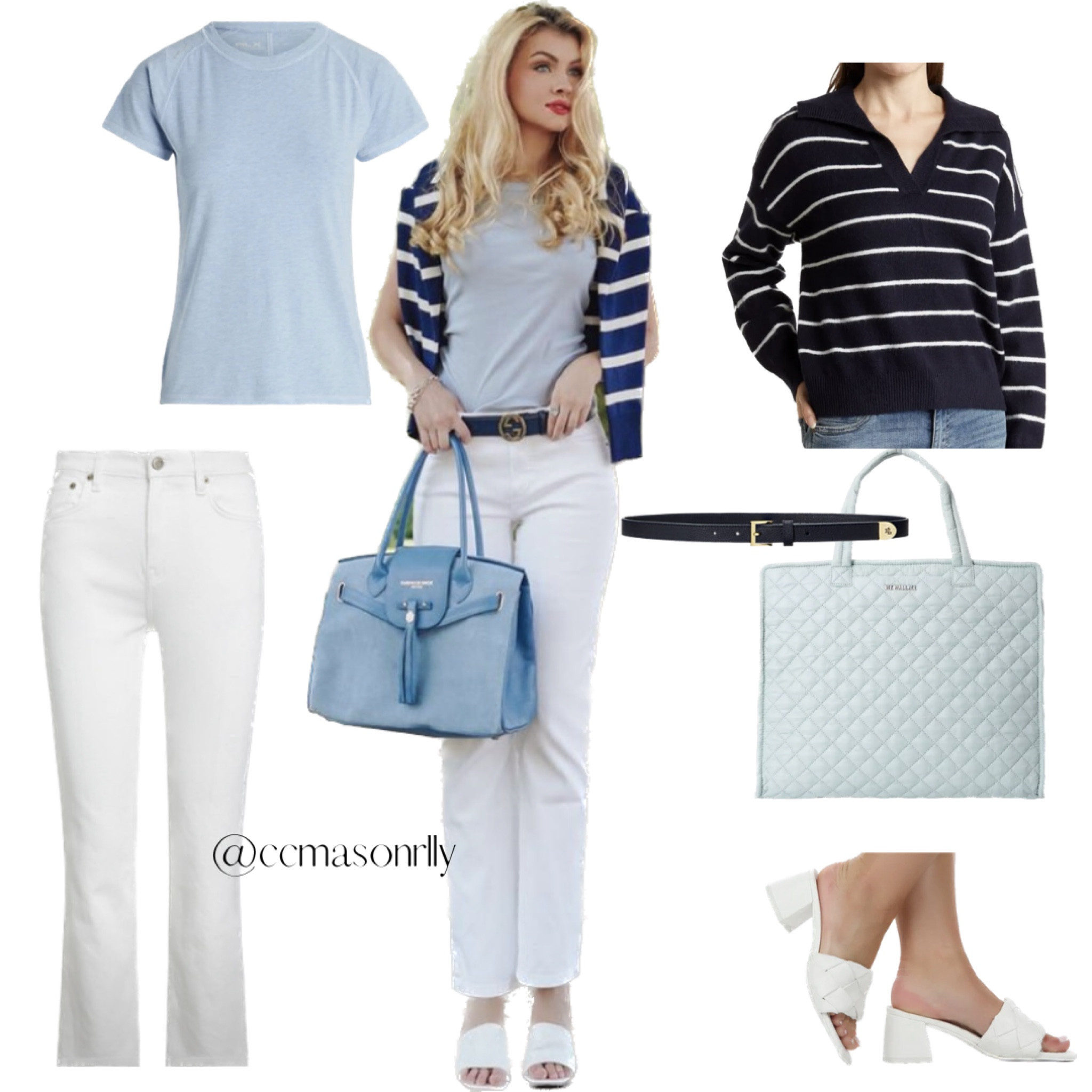 Fall Outfits
If you live in a warm place like me , Fall means throwing on a sweater. It’s sweater weather! This nautical preppy look will take you from brunch to shopping and to the boat!
White jeans, a blue tee with a sweater draped over your shoulders , a massive tote for all of your purchases and some comfy slides makes this look ready to go!

#LTKstyletip #LTKSeasonal #LTKU