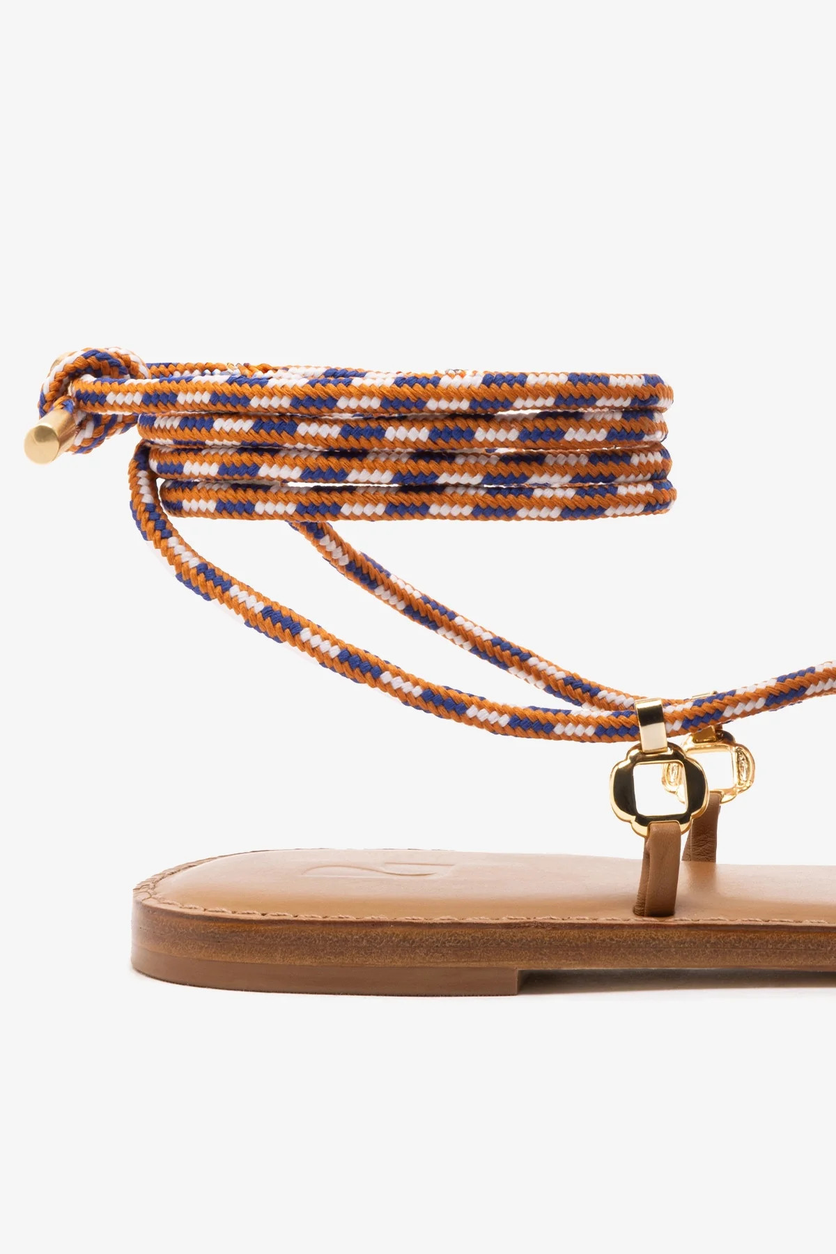 Antibes Flat In Caramel Leather | Larroude