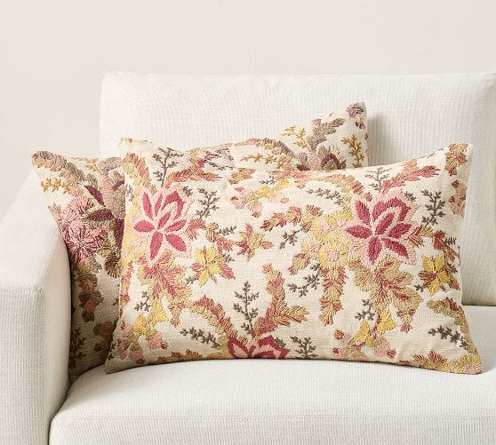 Aila Embroidered Lumbar Pillow Cover, 16" x 26" | Pottery Barn (US)