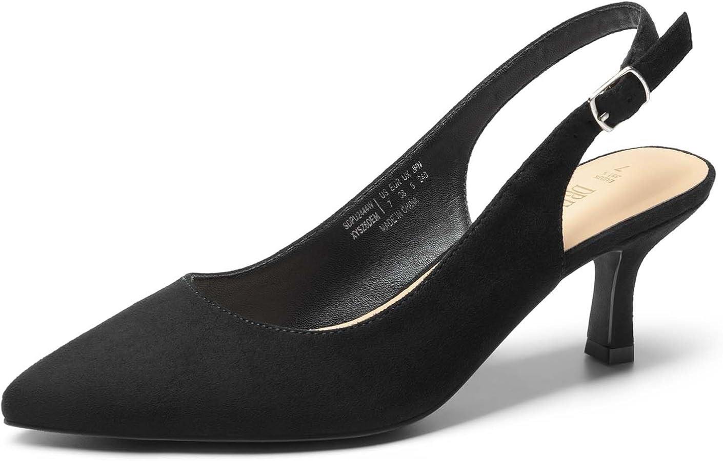 DREAM PAIRS Women's Kitten Heel Slingback Pointed Closed Toe Low Stiletto Heels Dress Bridal Eleg... | Amazon (US)