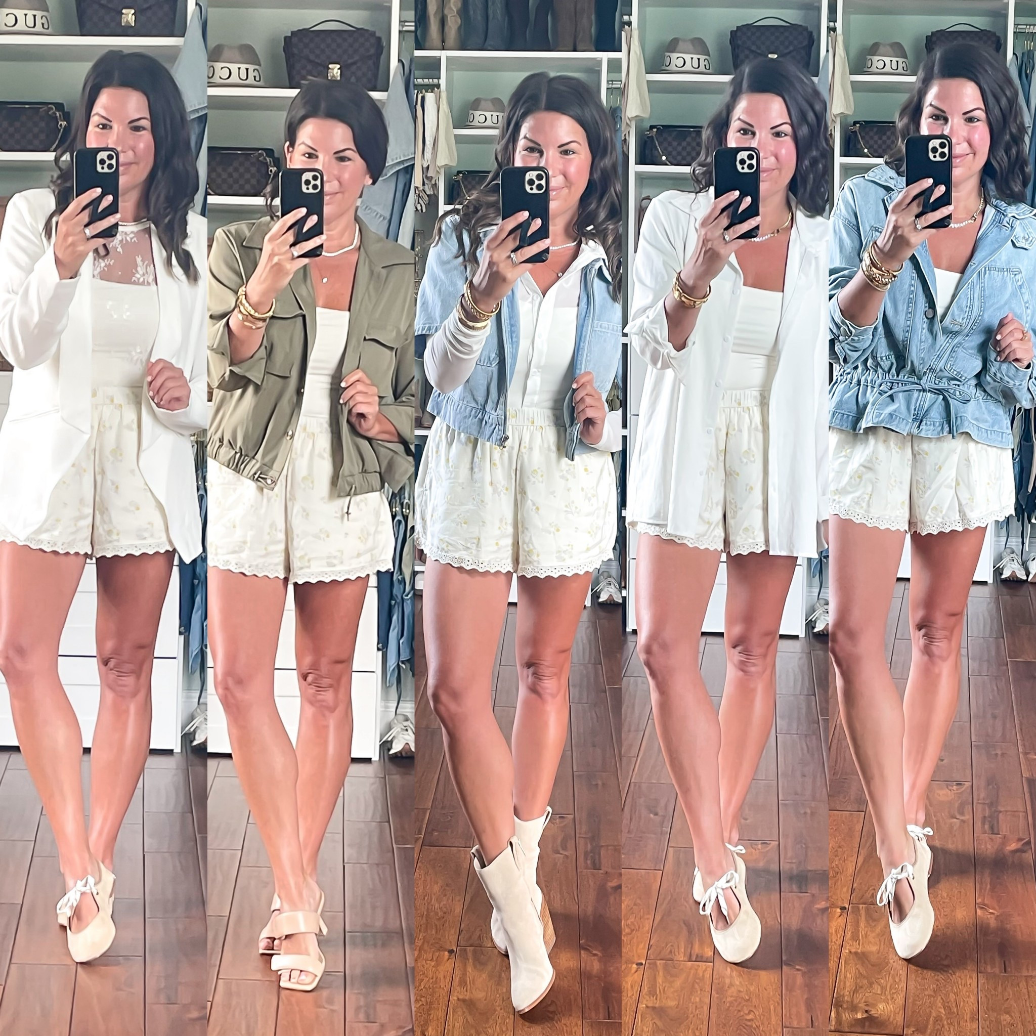 Lace trim shorts styled 
Spring outfit inspo 

#LTKOver40 #LTKSeasonal #LTKootd