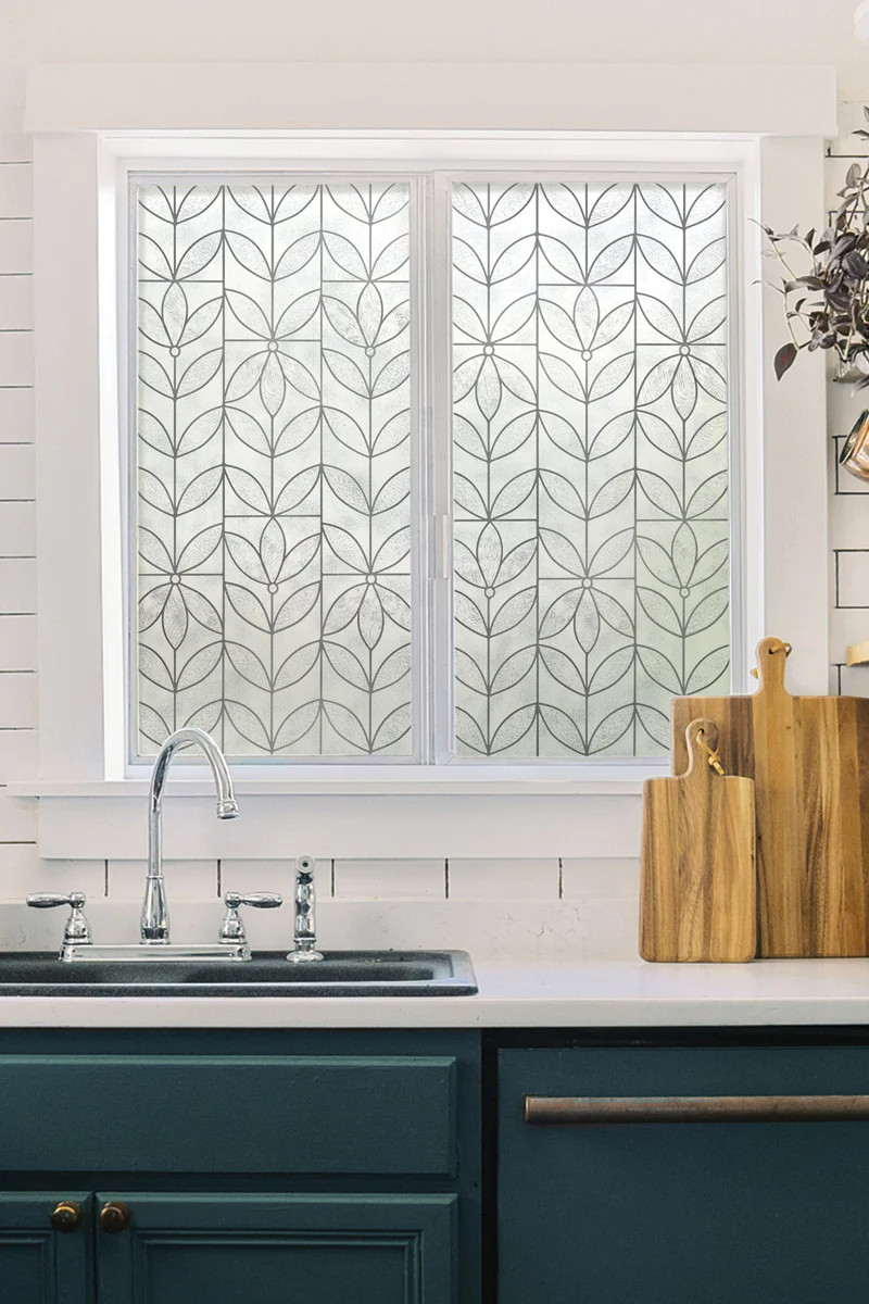 Orion | Window Film with Textured Leaded Glass Pattern | Made in USA | Artscape