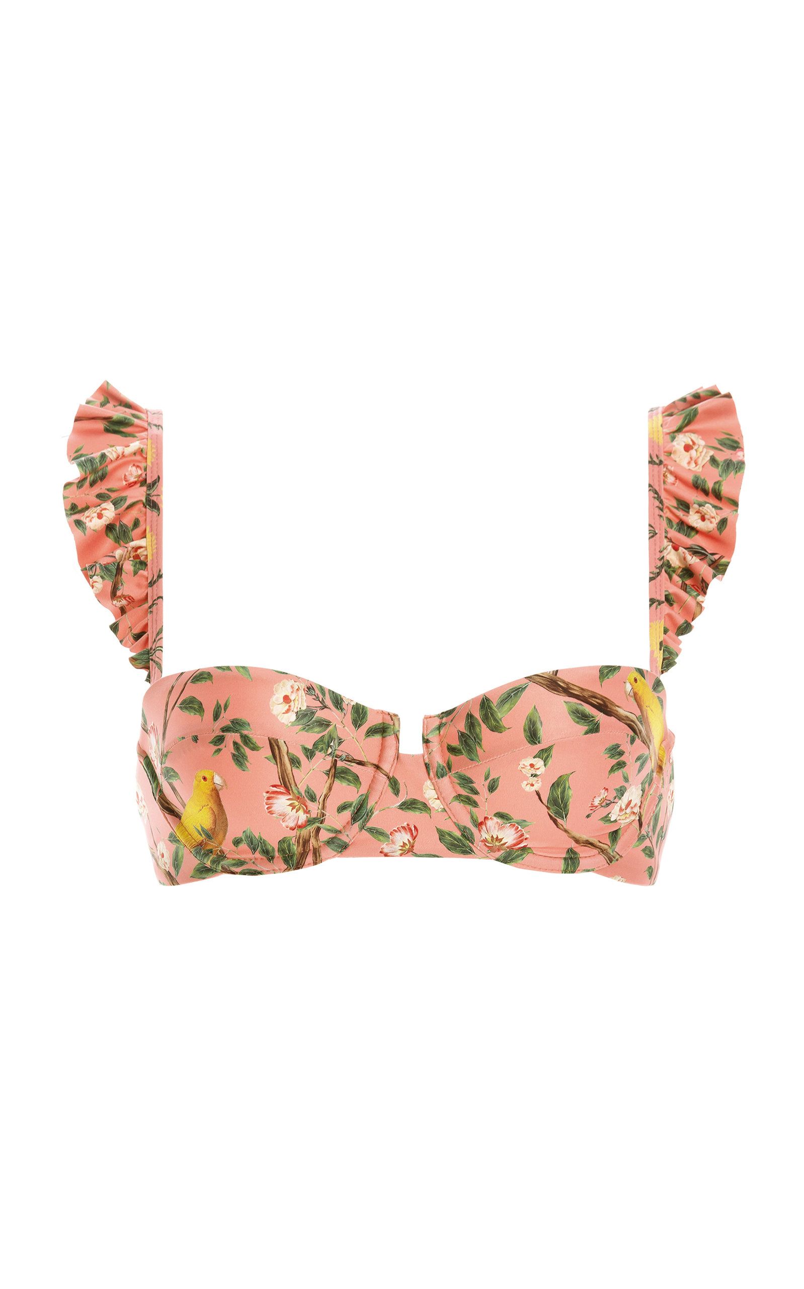 Kiwi Printed Ruffled Bikini Top | Moda Operandi (Global)