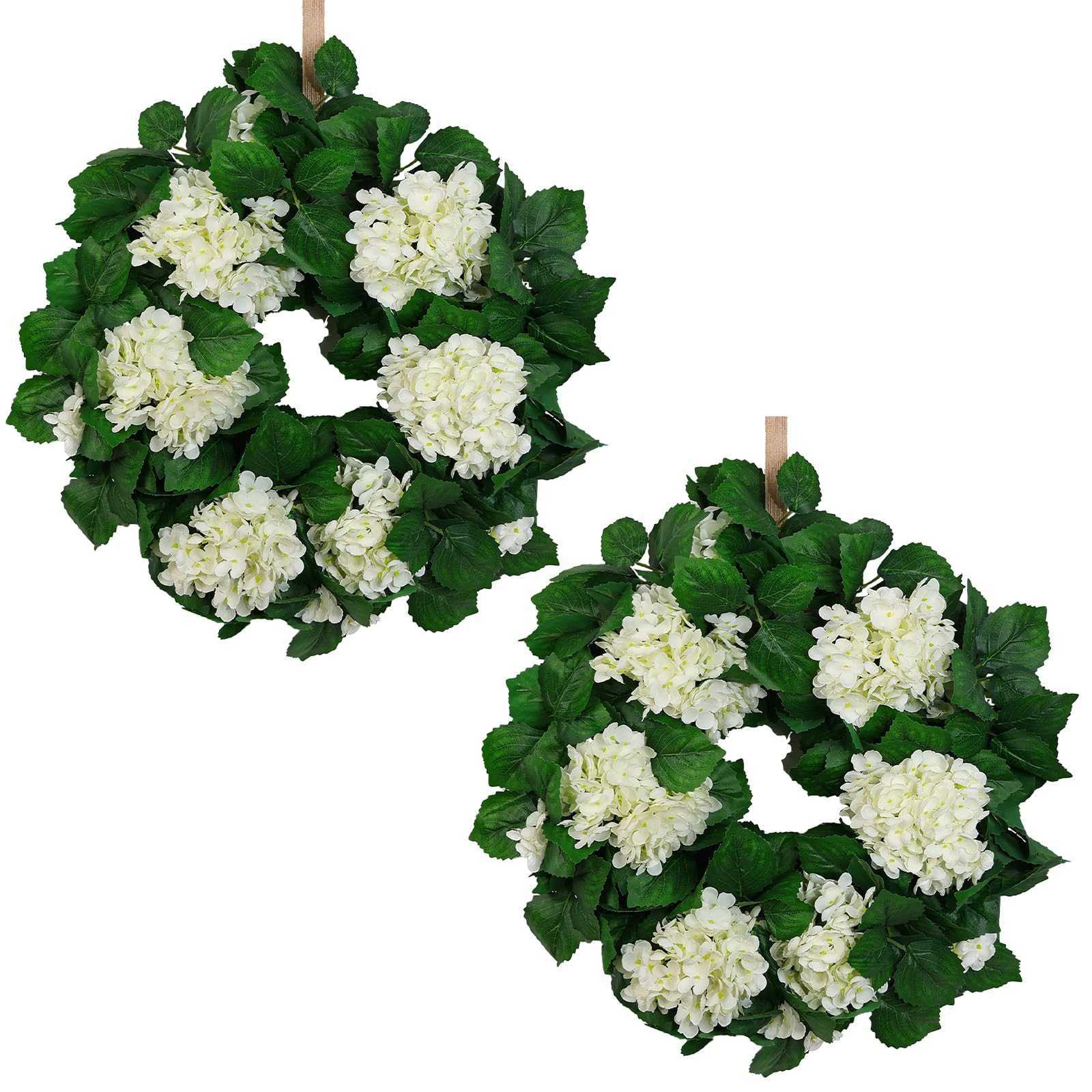 24" Hydrangea Wreath for Front Door – All-Season Wedding Décor with Lamb’s Ear Leaves & Hydr... | Amazon (US)