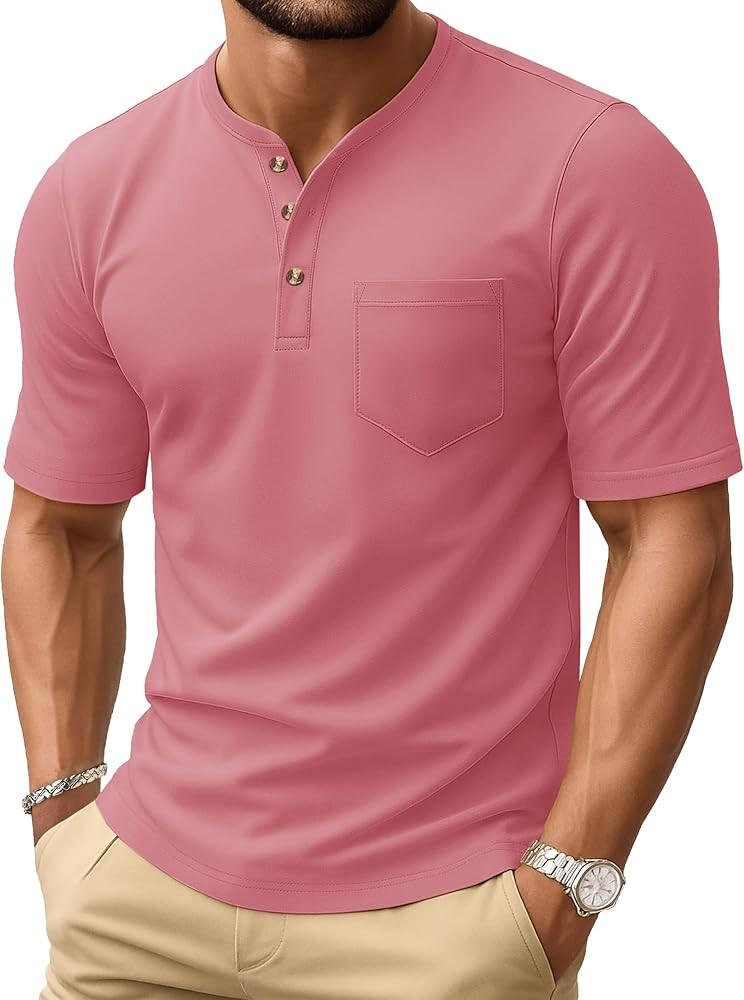 MAGCOMSEN Men's Henley Short Sleeve Shirt Cotton Lightweight Tee Shirts Casual Summer Basic Tees ... | Amazon (US)