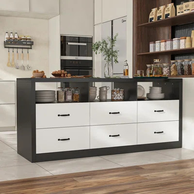 Kitchen Island With Modern Design And Strong Storage | Wayfair North America