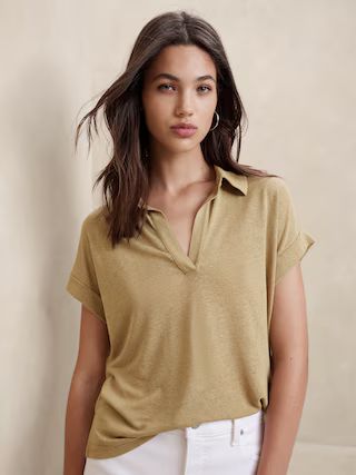 Linen-Blend Polo | Banana Republic Factory