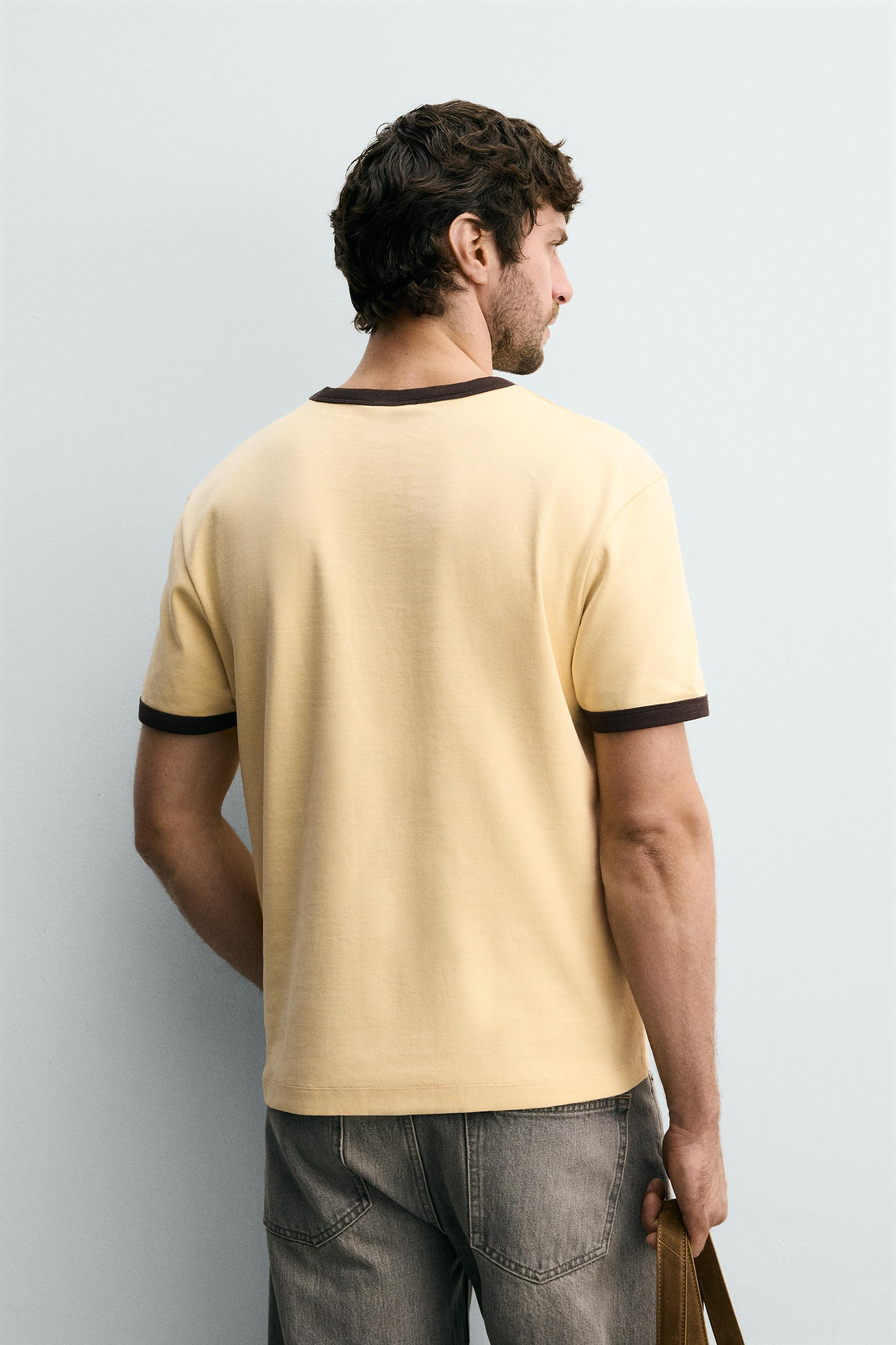 RINGER BASIC CONTRAST RIB T-SHIRT | Zara US