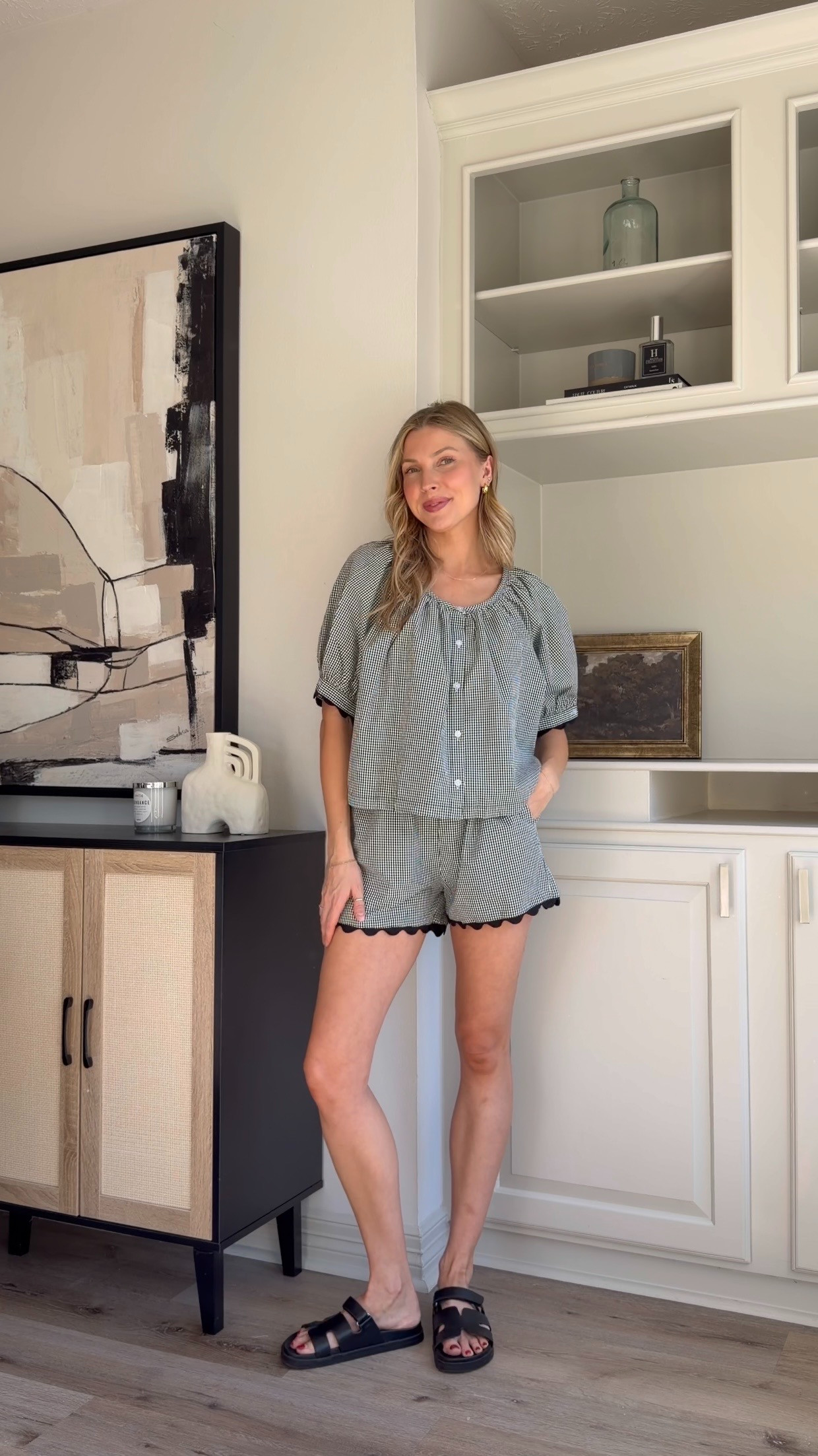 Cute but comfy everyday mom outfit | M gingham set 

 #LTKootd