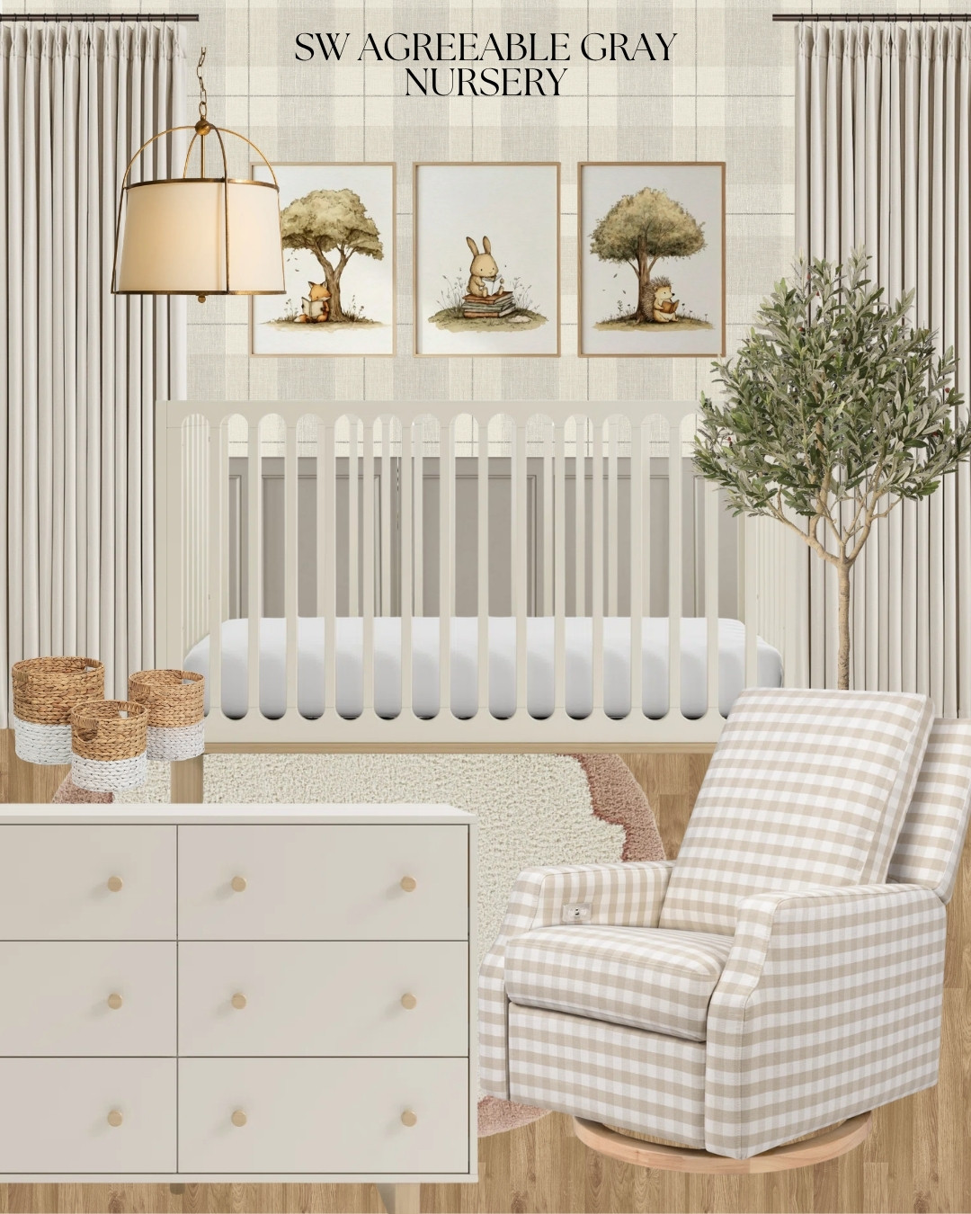 Cute & Calm Nursery Mood Board, Cream & Beige Nursery Design, Gender-Neutral Nursery Decor, Woven Baskets, White Crib, White Dresser, SW Agreeable Gray Nursery

#nursery #moodboard #crib #neutralnursery #babynursery #cozynursery 

 #LTKHome #LTKSaleAlert #LTKBaby
