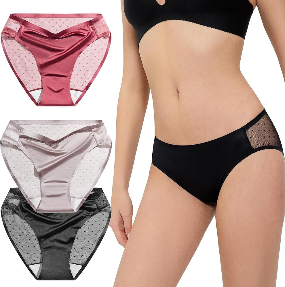 ITAYAX Silky Smooth Invisible Hipster Bikini Underwear for Women Frozen Silk Seamless Panties wit... | Amazon (US)