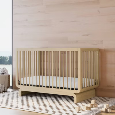 Storkcraft Santorini 5-In-1 Convertible Crib with Toddler Guardrail - Driftwood | Target