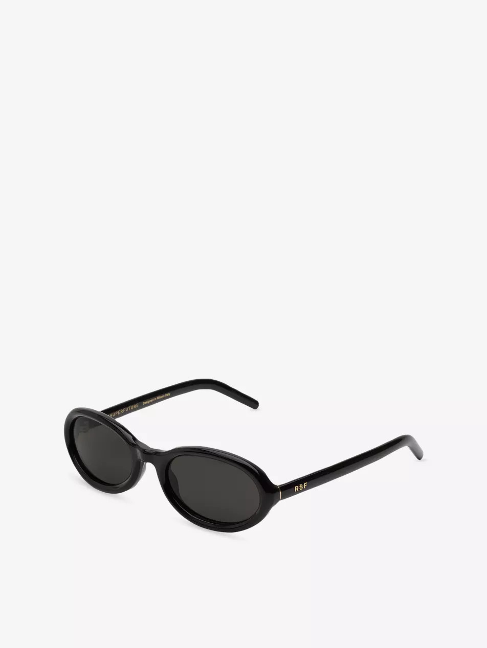 Cherry Black Oval-Frame Acetate Sunglasses | Selfridges