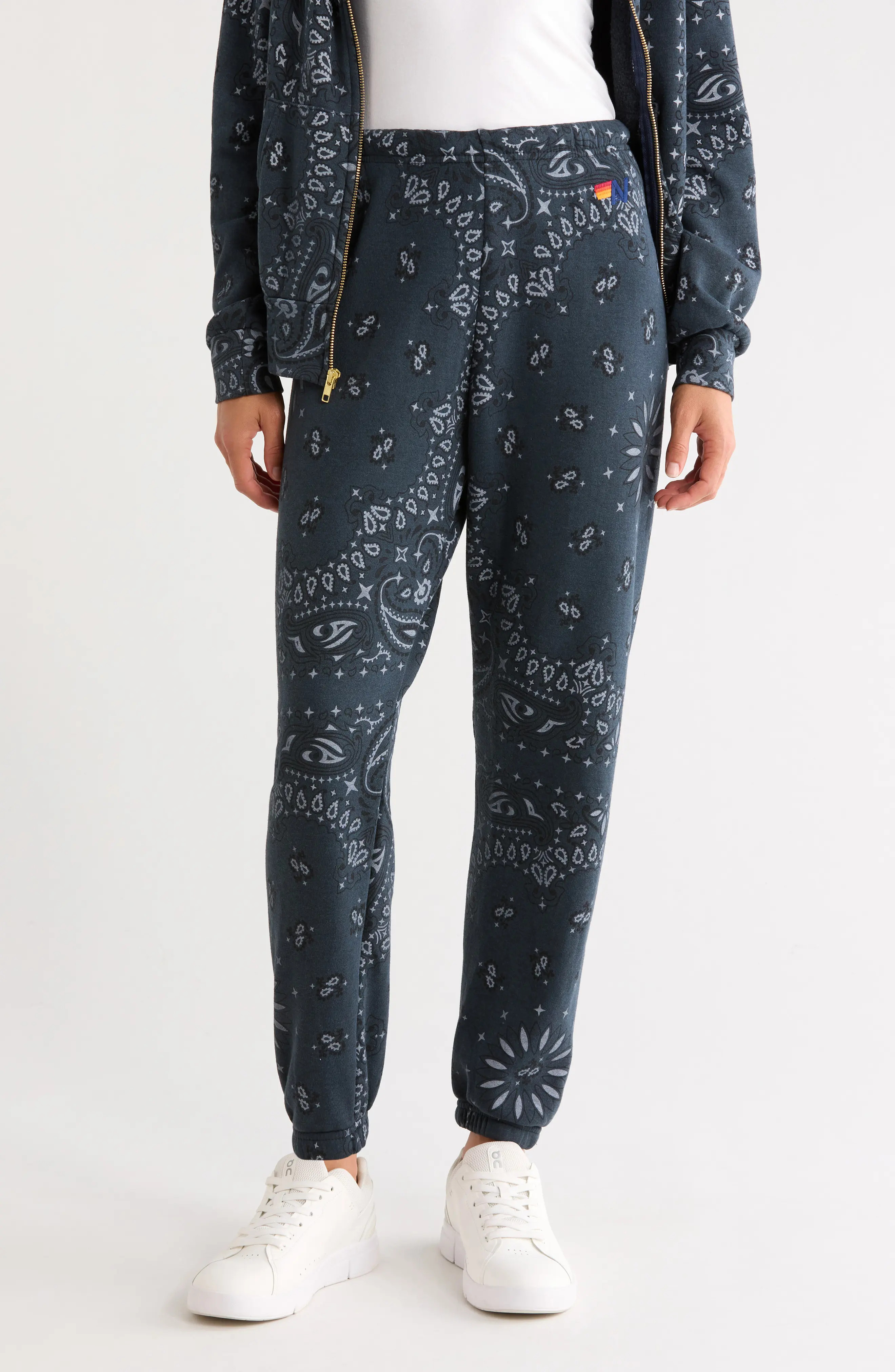 Aviator Nation Bandana Print Sweatpants in Vintage White at Nordstrom, Size Large | Nordstrom