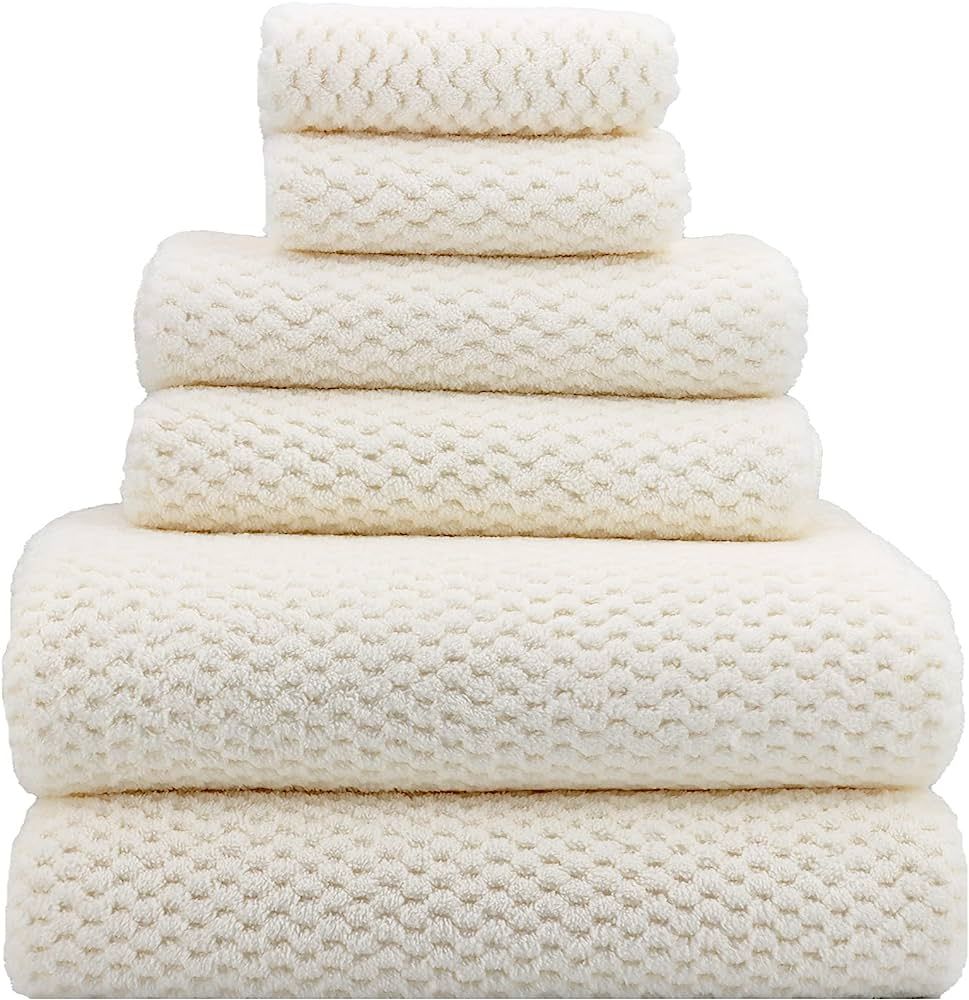 YTYC Towels,29x59 Inch Large Bath Towels Set of 6 Piece Quick Dry Super Soft Light Weight Microfi... | Amazon (US)