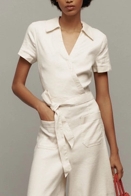 Maeve Wrapped Culotte Jumpsuit | Anthropologie (US)