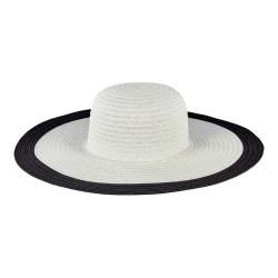Women's San Diego Hat Company Ultrabraid Floppy Hat w/ Color Block Brim UBL6491 White/Black | Bed Bath & Beyond