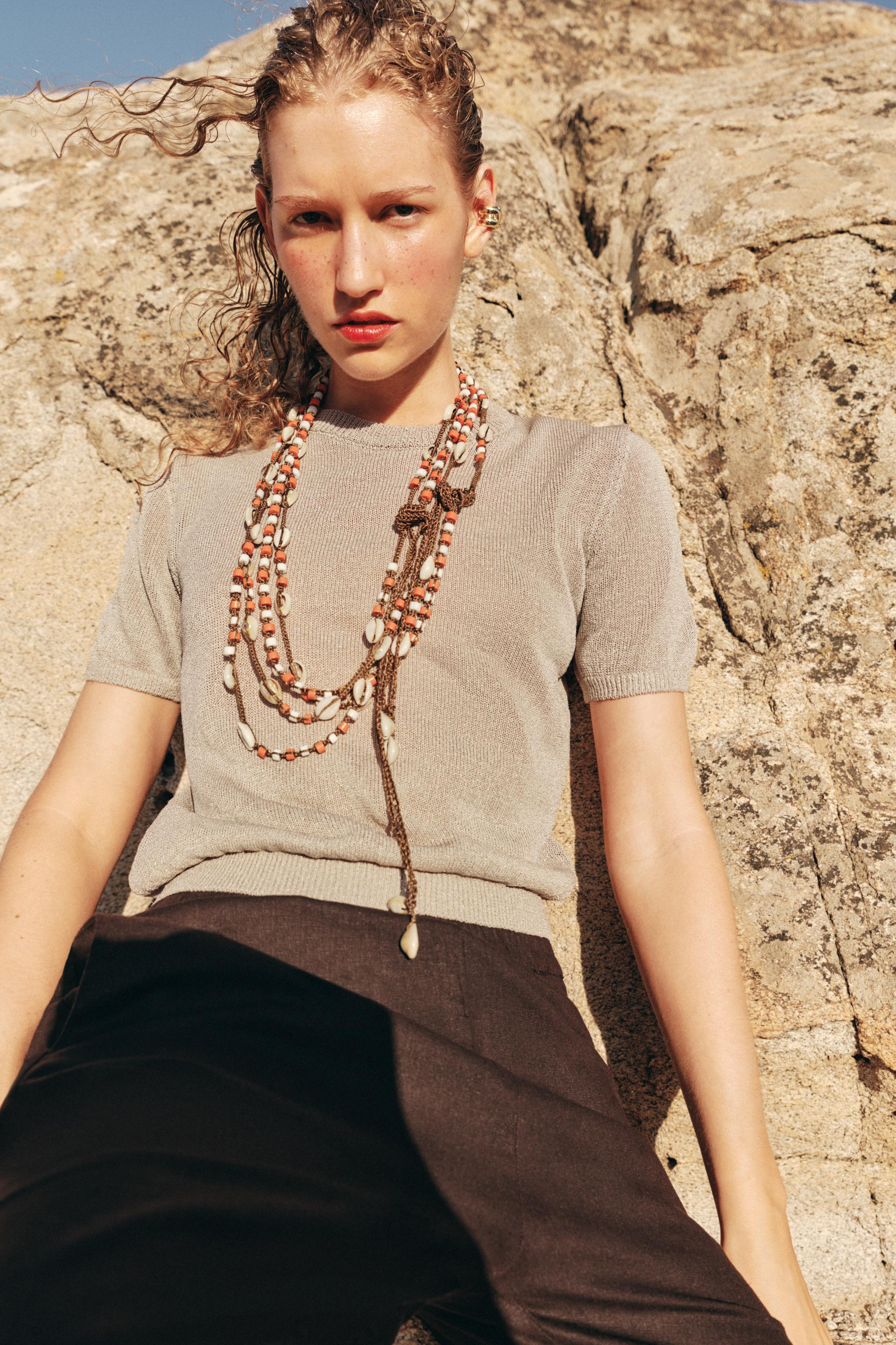 Striped Knit Top | Zara UK