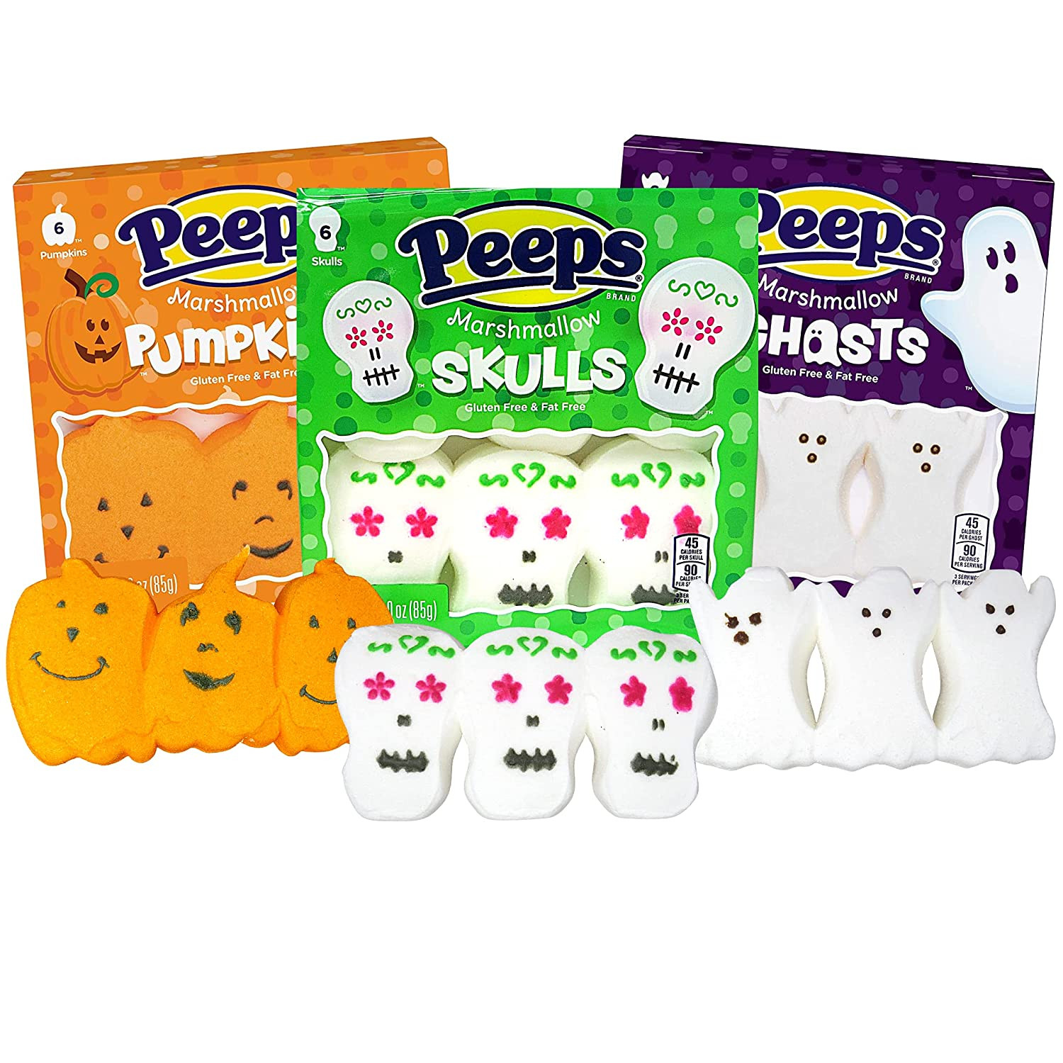 Peeps Candy Halloween Ghost, Skulls and Pumpkins Fun Shaped Marshmallows, Marshmallow Birthday Pa... | Walmart (US)