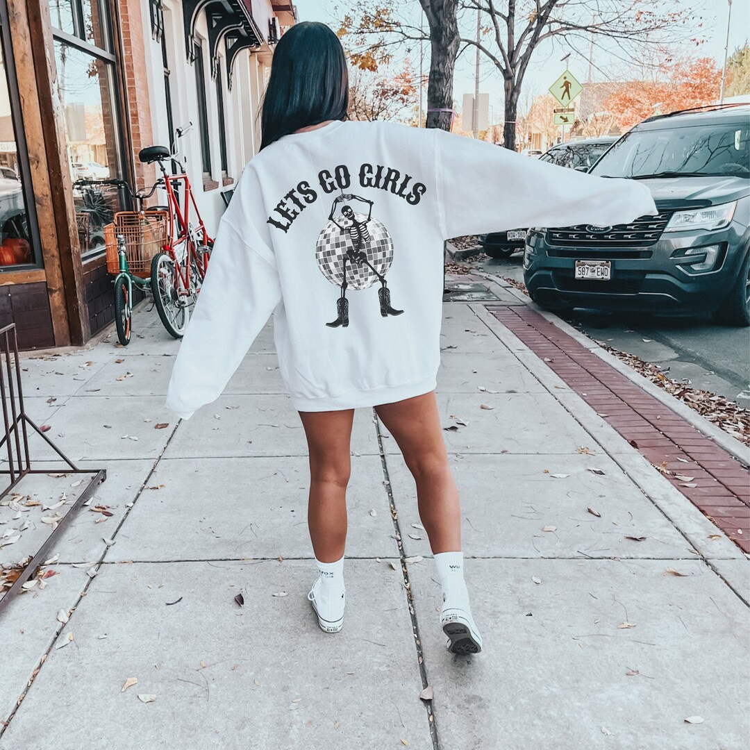 Lets Go Girls Skeleton Disco Halloween Sweatshirt Dancing - Etsy | Etsy (US)