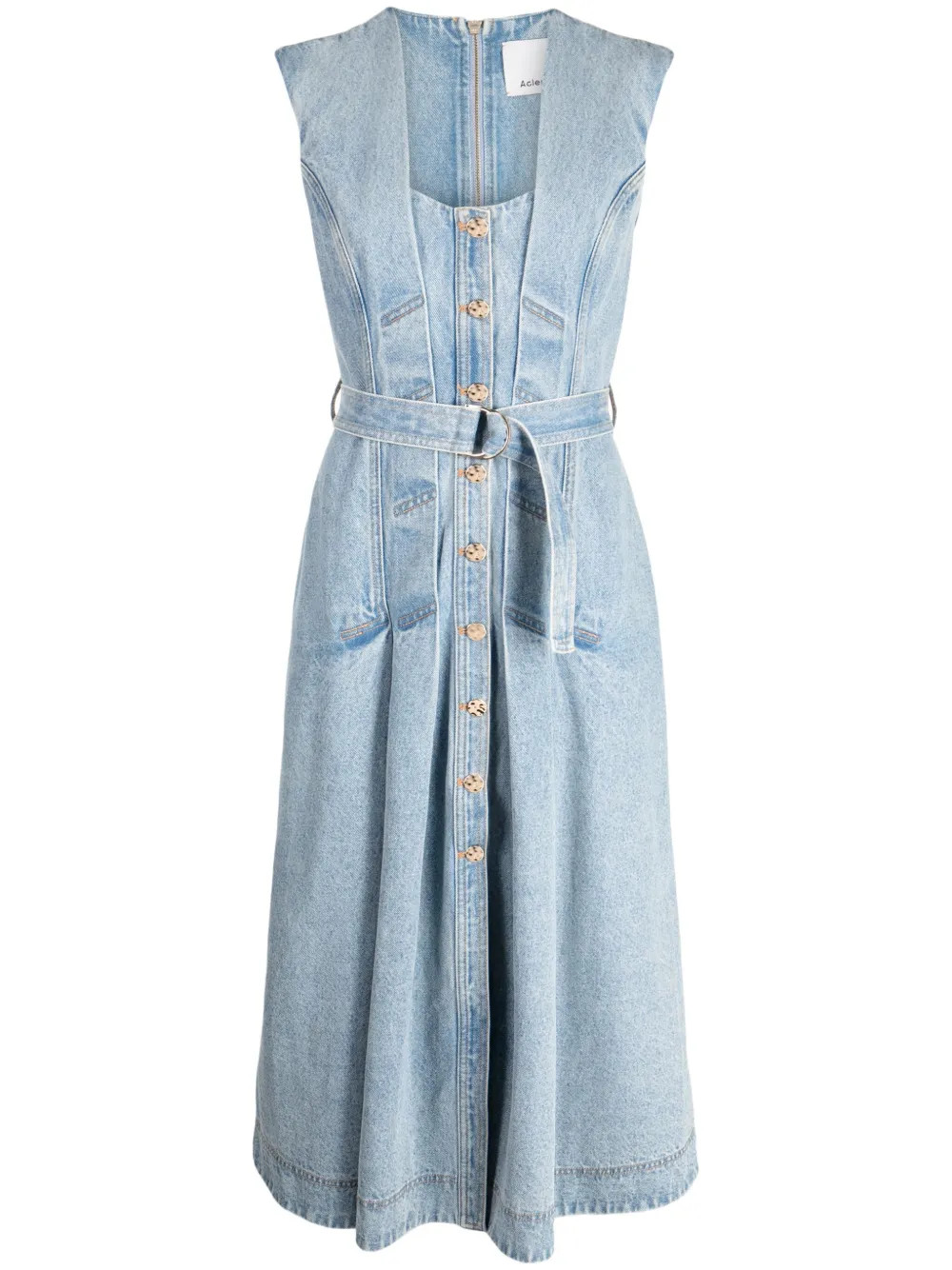 Acler Flaxton Denim Midi Dress - Farfetch | Farfetch Global