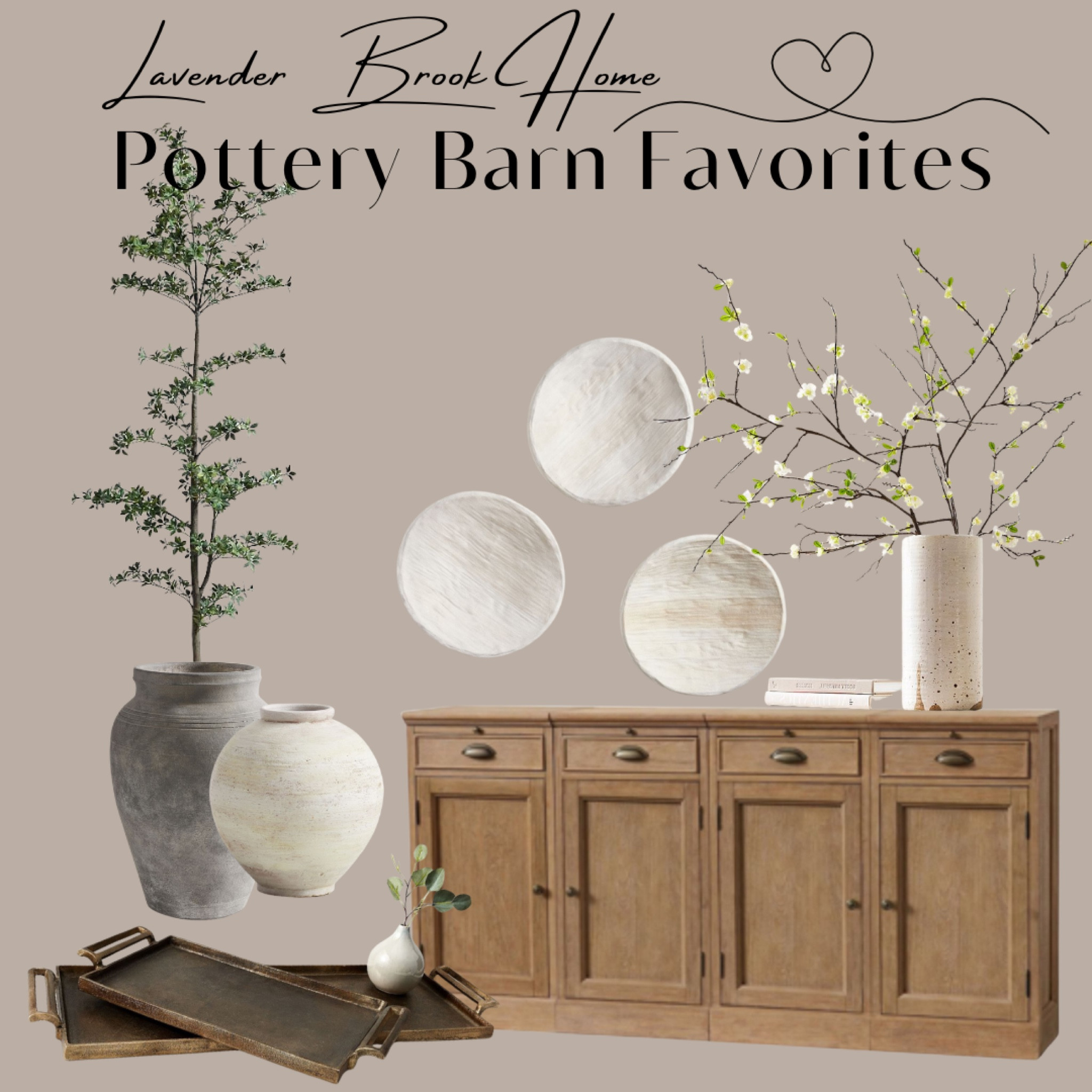 Step into the realm of refined elegance with a curated Pottery Barn mood board, meticulously assembled to showcase an array of sophisticated home decor treasures. Explore a harmonious blend of timeless classics and contemporary accents, including luxurious bedding essentials, exquisite textiles, plush rugs, opulent curtains, and captivating decorative accents. Delight in the allure of vintage-inspired pieces, each exuding timeless charm and character. Let our handpicked selection serve as your guide to creating a sanctuary of style and comfort, where every detail reflects your discerning taste and enhances the beauty of your living space.

Organic pottery / beautiful olive tree/ sideboard/ wall decor/ beautiful, spring, and summer stems

#LTKSeasonal #LTKhome #LTKstyletip