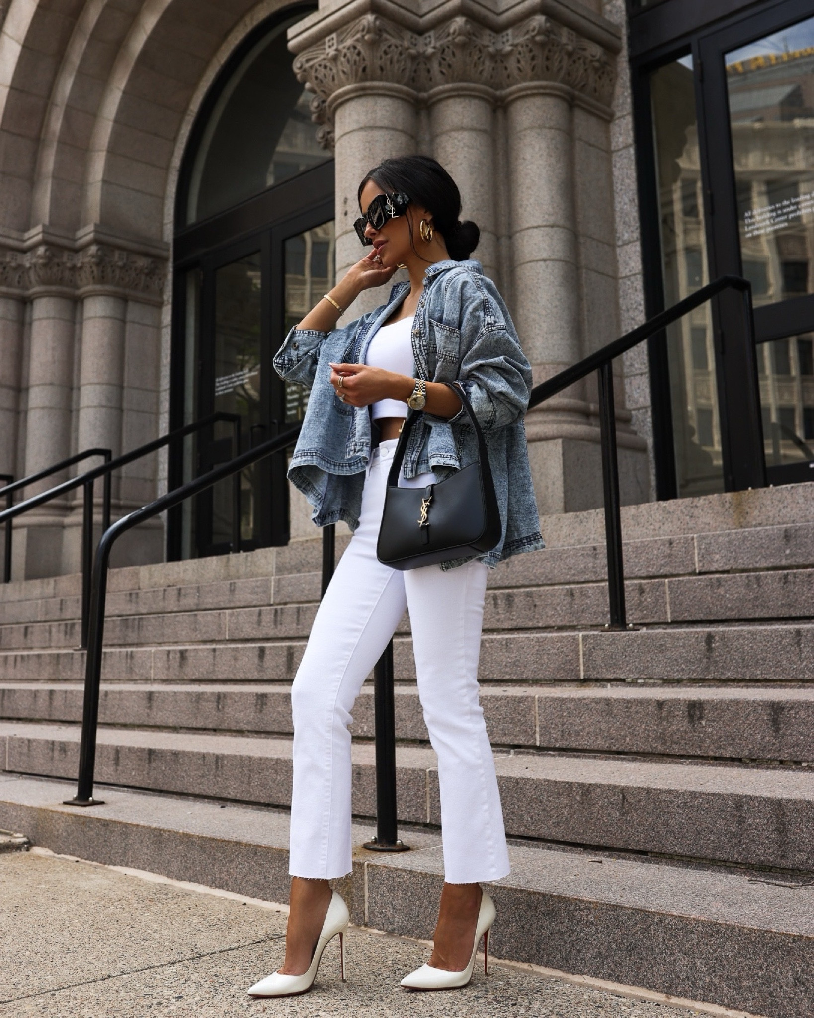 Casual spring outfit
Free people denim jacket
Good American white straight leg jeans wearing a 24
Susana Monaco tube top



#LTKSeasonal #LTKfindsunder100 #LTKstyletip