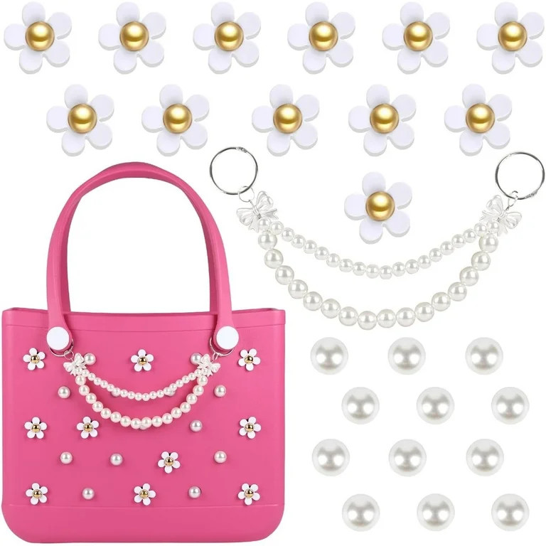 Charms for Bogg Bag,Decorative Flowers Pearls and Chain Set for Rubber Tote Bag, Must Have Access... | Walmart (US)