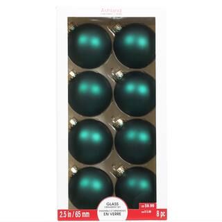 8ct. 2.5" Matte Dark Green Glass Ball Ornaments by Ashland® | Michaels Stores