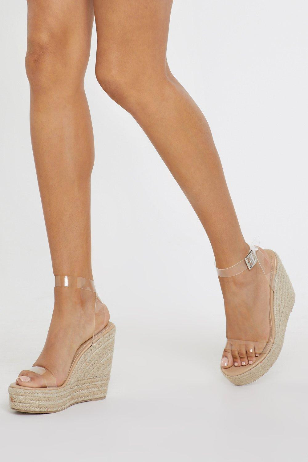 Stand Clear Espadrille Clear Wedges | NastyGal (US & CA)