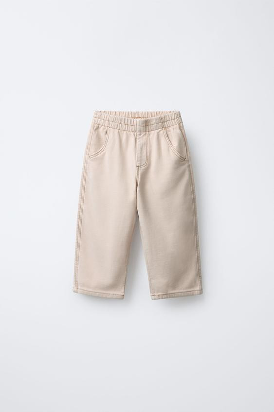 BAGGY ELASTIC TOPSTITCHED PANTS | Zara US