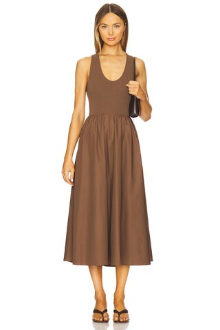 Elodie the Label Audrey Dress in Brown from Revolve.com | Revolve Clothing (Global)