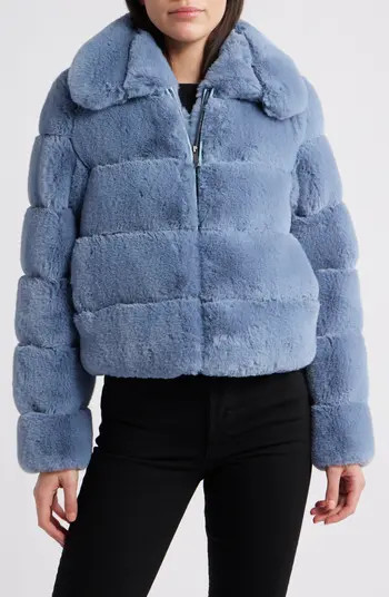 Groove Quilted Faux Fur Coat | Nordstrom