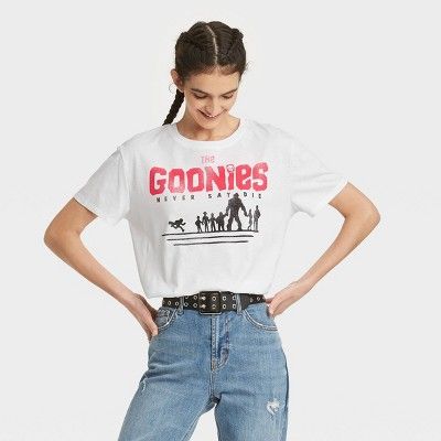 Women's The Goonies Short Sleeve Graphic Boyfriend T-Shirt - White | Target