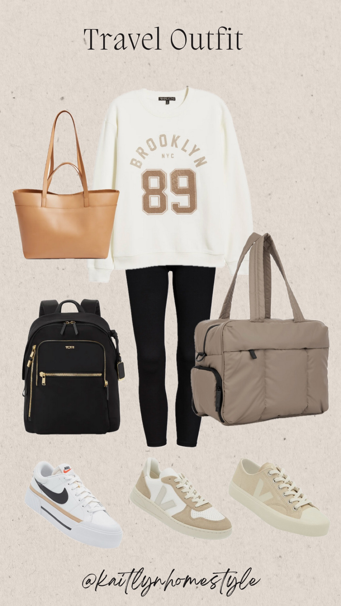 Travel Outfit. Airport outfit, casual fall outfit. Handbag, backpack, weekender, travel bag, carry on. Tennis shoes, athleisure style, everyday wear, leggings, sweatshirt  

#LTKSummerSales #LTKTravel #LTKStyleTip