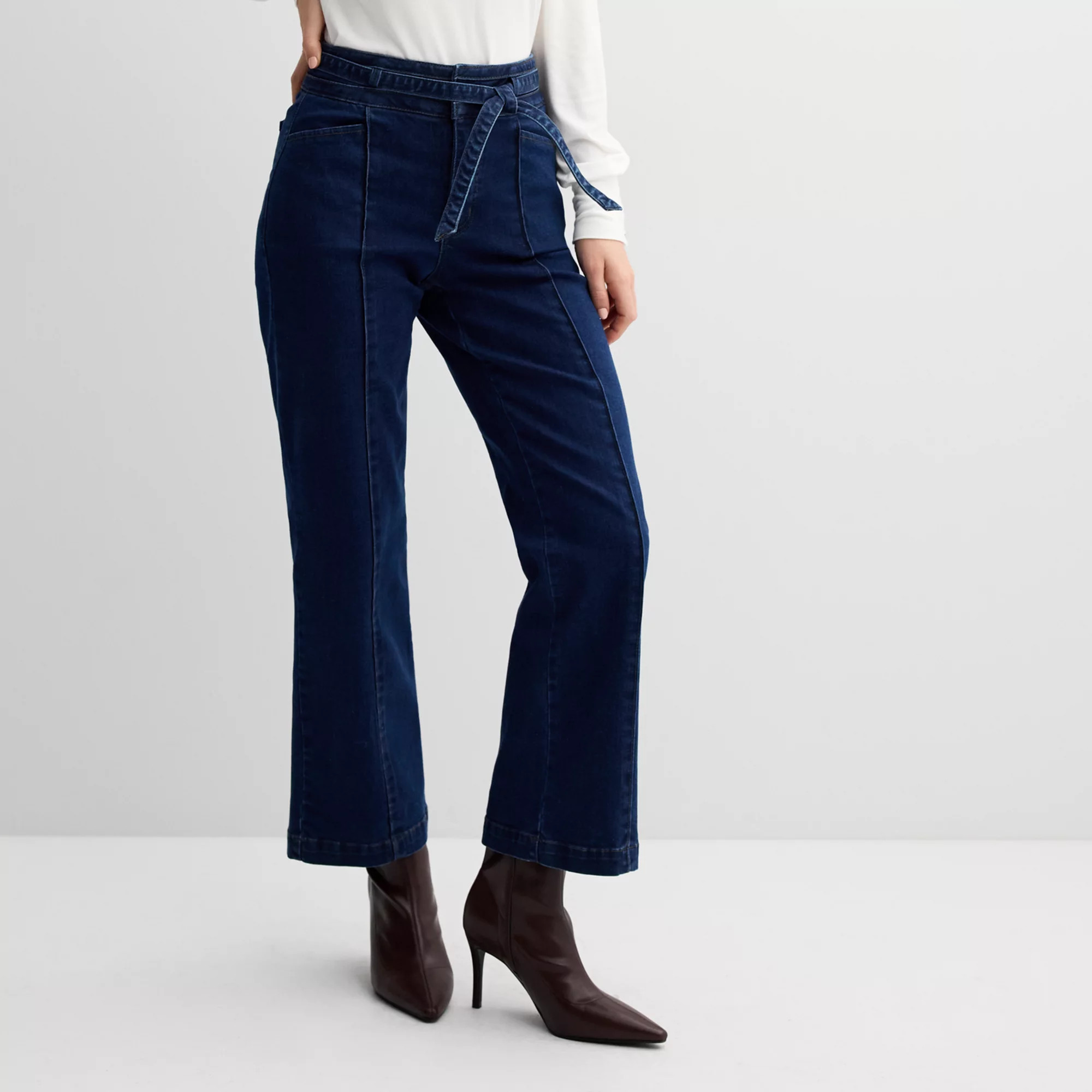 Women's Draper James Belted Mid-Rise Wide-Leg Jeans | Kohl's