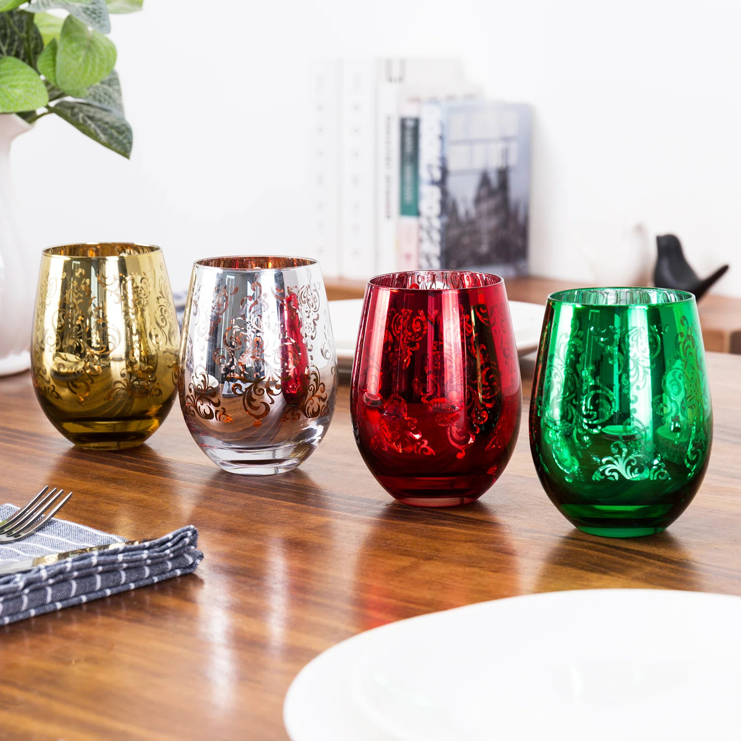 The Holiday Aisle® Kajetan 8oz. Wine Glass Set & Reviews | Wayfair | Wayfair North America