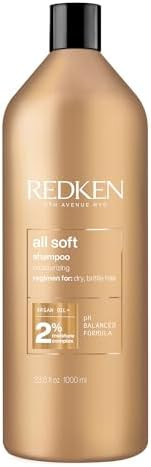 Redken All Soft Shampoo - Moisturizes & Hydrates Dry Hair, Softens & Adds Shine, With Argan Oil, ... | Amazon (US)