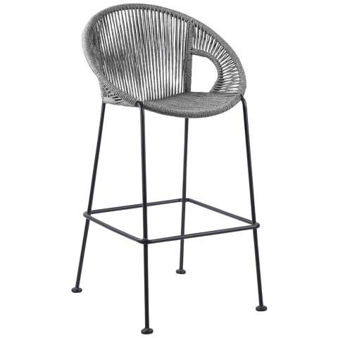 Acapulco 26" Black and Gray Outdoor Counter Stool - #161X3 | Lamps Plus | Lamps Plus