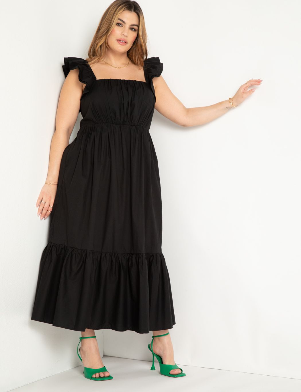 Flutter Sleeve Maxi Dress | Eloquii