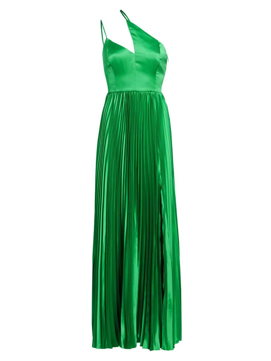 Khari Pleated Asymmetric Gown | Saks Fifth Avenue