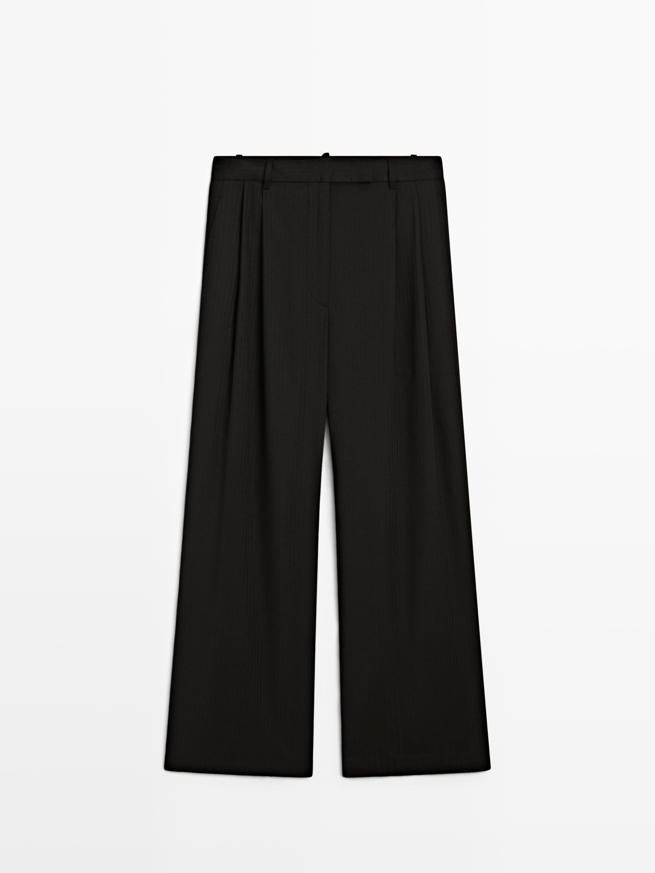 Bundfaltenhose mit Streifen - STUDIO | Massimo Dutti DE